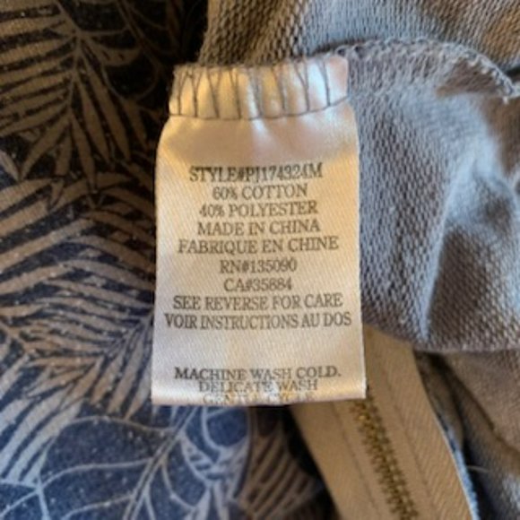 Others Follow gray & blue tropical leaf print hoodie - Picture 5 of 5